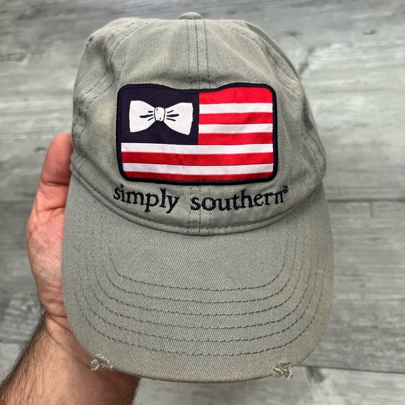Simply Southern Distressed Flag Bowtie Cap Hat - Picture 2 of 9